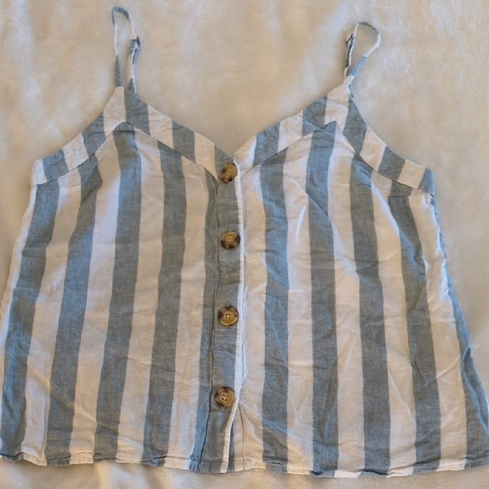Abercrombie & Fitch Blue and White Striped Camisole